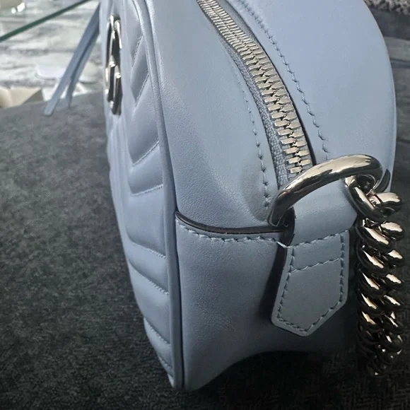 Gucci Light Blue Chevron Crossbody Bag - Picture 4 of 4